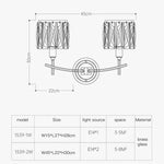 Applique Murale Moderne Design Élégant Cristal Chambre