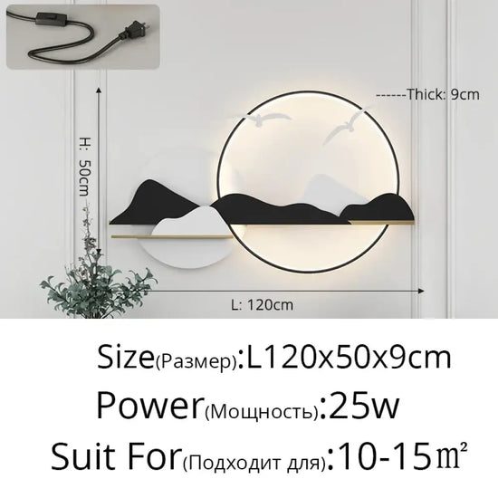 Applique Murale Moderne Design Élégant Minimaliste Blanc 1 2M Avec Prise / 3 Couleurs Sans