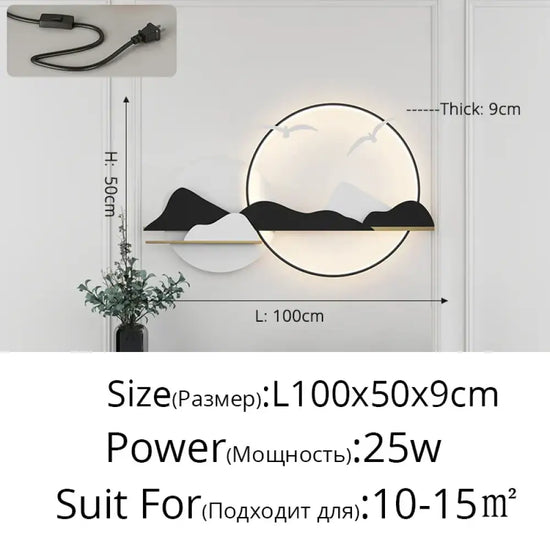 Applique Murale Moderne Design Élégant Minimaliste Blanc1M Avec Prise / 3 Couleurs Sans