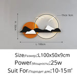 Applique Murale Moderne Design Élégant Minimaliste Câblage Orange1M / 3 Couleurs Sans