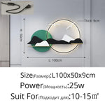 Applique Murale Moderne Design Élégant Minimaliste Vert 1M Avec Prise / 3 Couleurs Sans