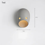 Applique Murale Moderne Élégante Design Minimaliste Led Ted / Lumière Froide Gris Chambre