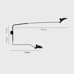 Applique Murale Moderne Led Réglable 118-180Cm Noir Chambre