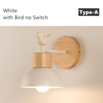 Applique Murale Nordique Design Bois Oiseau Blanc Avec / E27 Sans Ampoule Applique Chambre