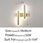 Applique Murale Nordique Design Élégant Déco Droit Glod C L46Cm / Blanc Chaud (2700-3500K) Chambre
