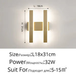 Applique Murale Nordique Design Élégant Déco Or B L31Cm / Blanc Chaud (2700-3500K) Chambre