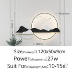 Applique Murale Nordique Design Épuré Chic Noir C L120X50Cm / 3 Couleurs Sans Télécommande