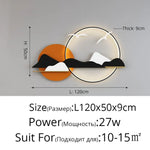 Applique Murale Nordique Design Épuré Chic Orange C L120X50Cm / 3 Couleurs Sans Télécommande
