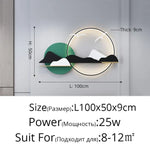 Applique Murale Nordique Design Épuré Chic Vert C L100X50Cm / 3 Couleurs Sans Télécommande