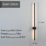 Applique Murale Nordique Design Épuré Élégant Noir L120Cm18W / Blanc Froid (5 500-7 000 K). Chambre