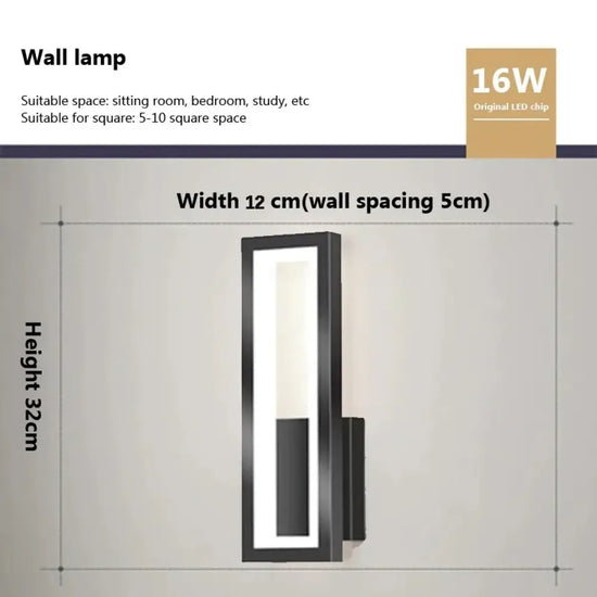 Applique Murale Nordique Design Minimaliste Scandinave Wl638B Noir / Blanc Froid Chambre