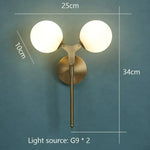 Applique Murale Nordique Double Élégance Lumineuse Design. Or De Type A / Chine Blanc Froid