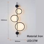 Applique Murale Nordique Élégante Design Contemporain. 106 Cm-Noir / Blanc Froid (5 500-7 000