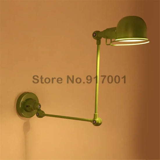 Applique Murale Nordique Élégante Design Minimaliste Ajustable Vert Chambre
