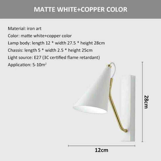 Applique Murale Nordique Élégante Design Minimaliste Blanc Chambre