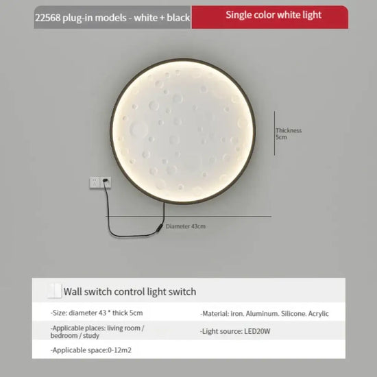 Applique Murale Nordique Élégante Design Minimaliste Lumière Noir-Blanc / Ac110V Chambre