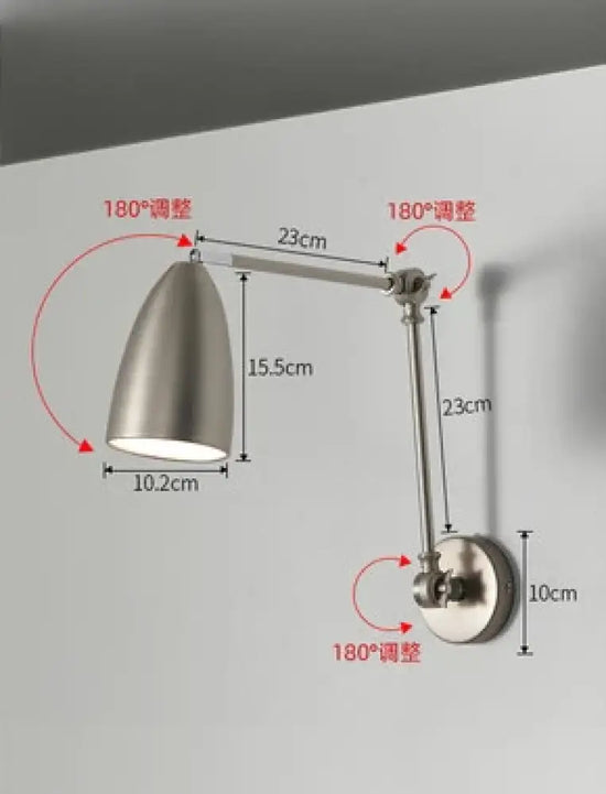 Applique Murale Nordique Élégante Design Minimaliste Nickel Chambre