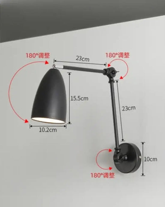 Applique Murale Nordique Élégante Design Minimaliste Noir Chambre