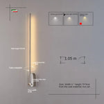 Applique Murale Nordique Élégante Minimaliste Lumière Argent 100Cm / Lumière Chaude Applique Chambre