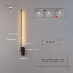 Applique Murale Nordique Élégante Minimaliste Lumière Noir - Or 70Cm / Lumière Blanche Applique