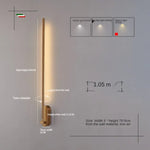 Applique Murale Nordique Élégante Minimaliste Lumière Or 100Cm / Lumière Blanche Applique Chambre