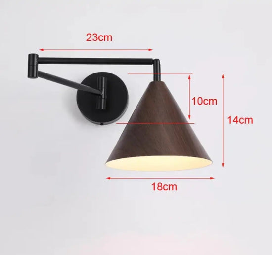 Applique Murale Nordique Luminaire Design Minimaliste. A Noyer 18Cm / Chine Pas D’ampoule Chambre