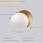 Applique Murale Nordique Lune Design Élégant Minimaliste Laiton Blanc -25Cm / Blanc Chaud
