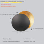 Applique Murale Nordique Lune Design Élégant Minimaliste Laiton Noir-25Cm / Blanc Chaud