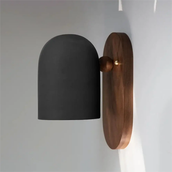Applique Murale Nordique Minimaliste Bois Naturel. Noir---A / Blanc Chaud (2700-3500K) Chambre
