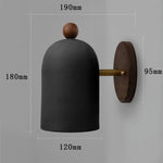 Applique Murale Nordique Minimaliste Bois Naturel. Noir---B / Blanc Chaud (2700-3500K) Chambre