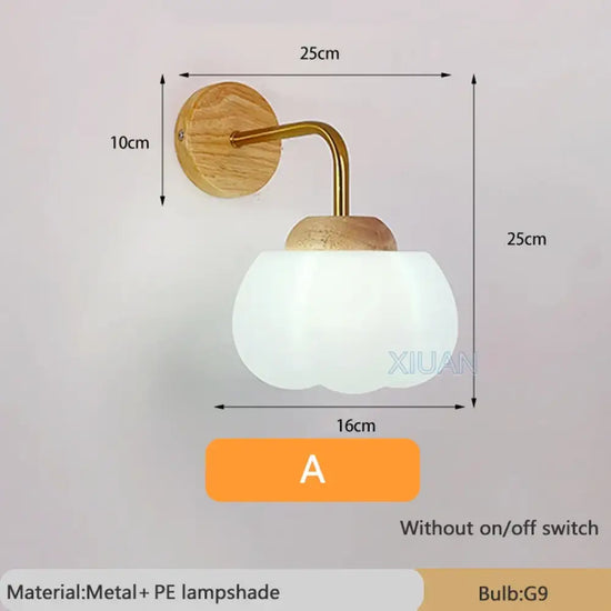 Applique Murale Nordique Scandinave Minimaliste Bois A Or / Lumière Chaude Applique Chambre