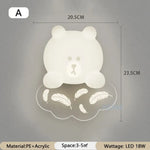 Applique Murale Ours Blanc Lumineux Chambre Douce. Un / C.a. 220 V-240 V Gradation Rc