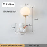 Applique Murale Ours Lumineux Design Scandinave Ours Blanc Sans Interrupteur / Lumière Chaude