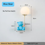 Applique Murale Ours Lumineux Design Scandinave Ours Bleu Sans Interrupteur / Lumière Chaude Chambre