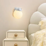 Applique Murale Ours Sur Socle Lunaire Chambre Enfant.