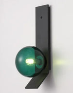 Applique Murale Postmoderne: Sculpture Lumineuse Minimaliste. Abat-Jour Vert Foncé 1 Chambre