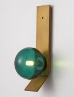 Applique Murale Postmoderne: Sculpture Lumineuse Minimaliste. Abat-Jour Vert Foncé Chambre