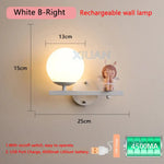 Applique Murale Rechargeable Élégante Et Ludique. Ange Blanc Droite 1 / Lumière Chaude Chambre