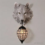 Applique Murale Résine Loup Déco Rustique Chic. Chambre