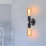 Applique Murale Rétro Style Loft Métal Brossé Pas D’ampoule Noir 2 Chambre