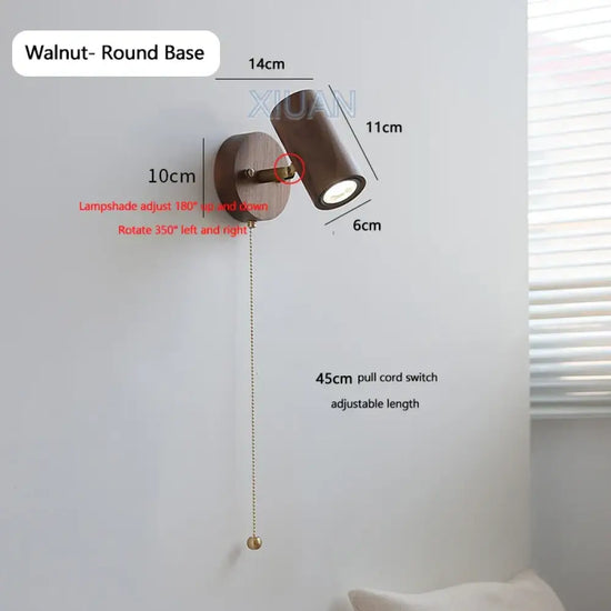Applique Murale Rétro Style Minimaliste Vintage Base Ronde 1 / Lumière Blanche Chambre