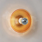 Applique Murale Rétro Vintage Verre Ondulé Orange / 20 Cm De Diamètre Blanc Froid (5 500-7 000