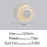 Applique Murale Scandinave Lumineuse Minimaliste. Blanc Style D 15W / 3 Couleurs Pas De