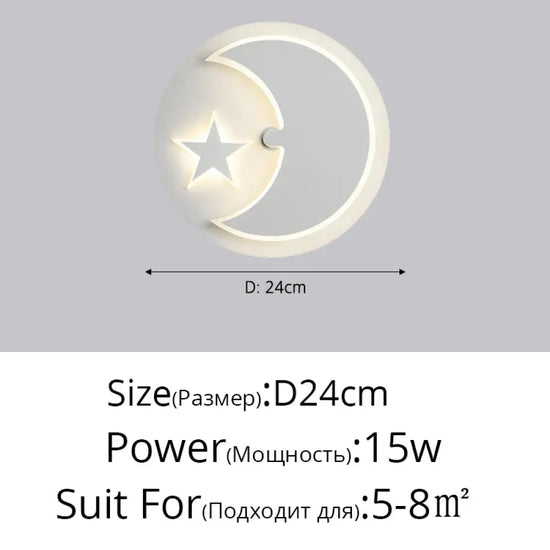 Applique Murale Scandinave Lumineuse Minimaliste. Style E Blanc 15W / 3 Couleurs Pas De