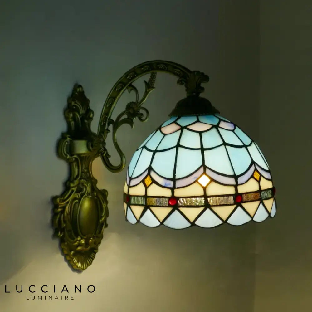 Applique Murale Tiffany Colorée Style Vintage Élégant Chambre