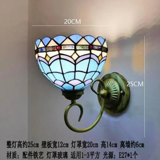Applique Murale Tiffany Colorée Style Vintage Élégant Chambre