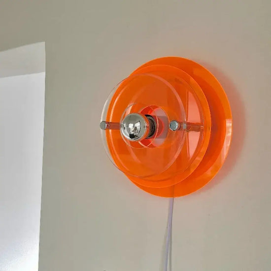 Applique Murale Vintage Art Moderne Élégant. Orange / D24Cm Ampoule Led | Fil Mural Chambre