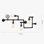 Applique Murale Vintage Éclat Steampunk Métal Chambre