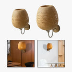 Applique Murale Vintage En Rotin Bambou Murale Chambre