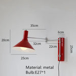 Applique Murale Vintage Luminaire Design Industriel Rouge-Avec Prise / Blanc Froid (5 500-7 000